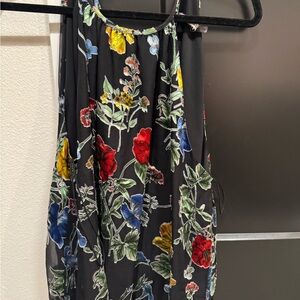 Alice+Olivia Silk Burnout Halter Tank Blouse